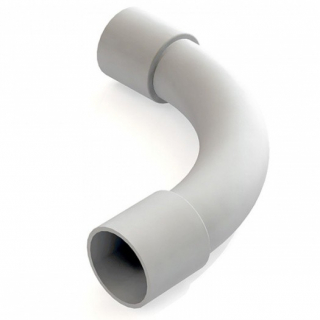 Угол поворотный 90° для труб 50мм  плавный (серый)